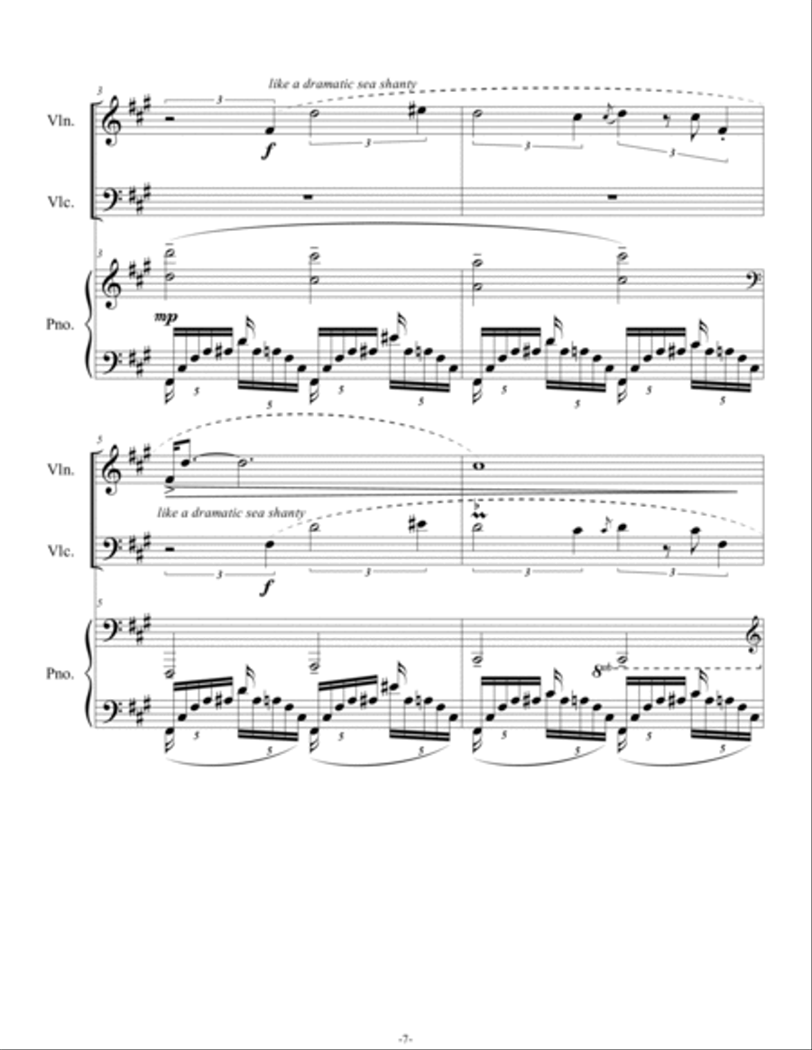 Piano Trio for Violin, Cello and Piano - Opus 19 Piano Trio scores gallery preview page 4