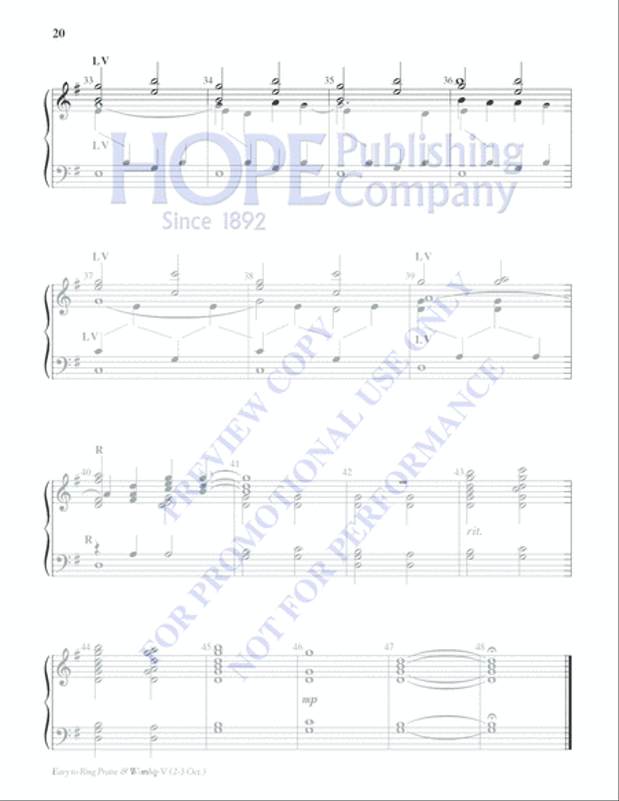 Easy to Ring Praise and Worship 3-Octaves scores gallery preview page 20