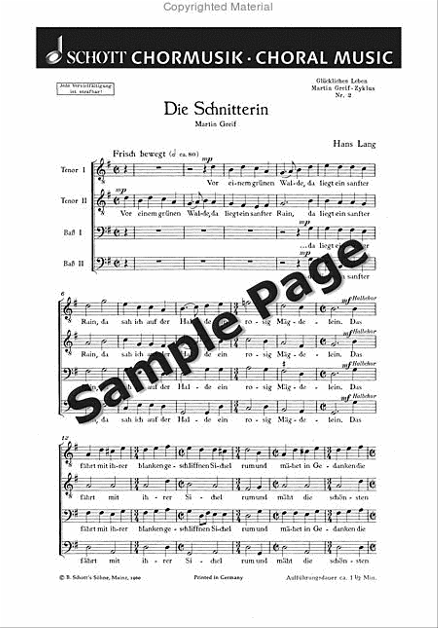 Lang H Die Schnitterin Men's Choir scores gallery preview page 2