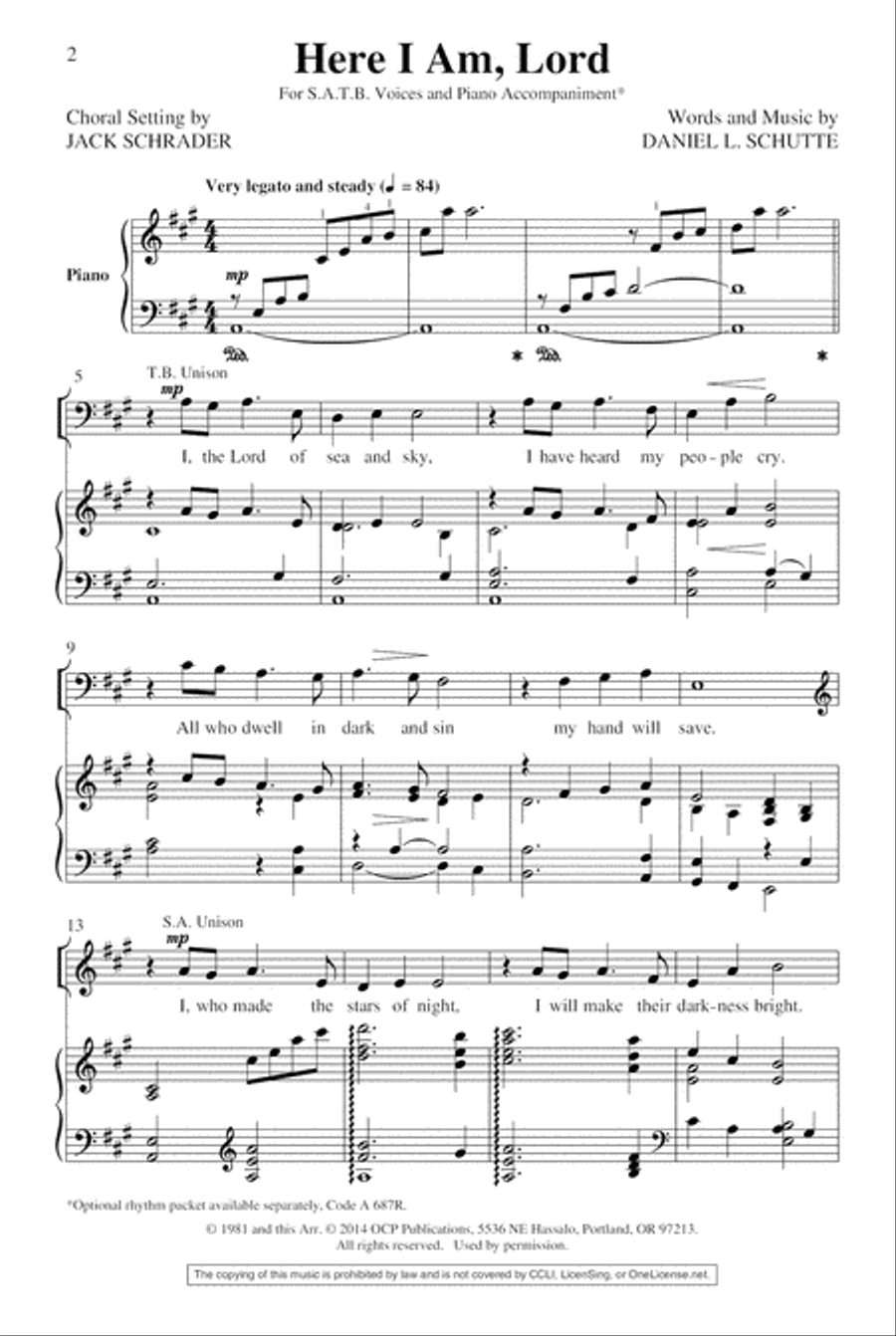 Here I Am, Lord Choir scores gallery preview page 3