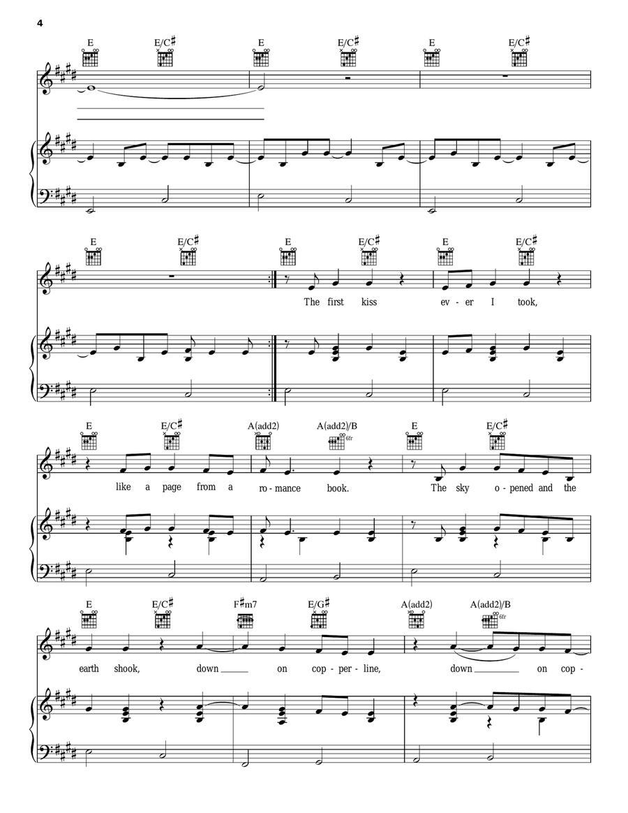 Copperline Piano, Vocal, Guitar scores gallery preview page 4