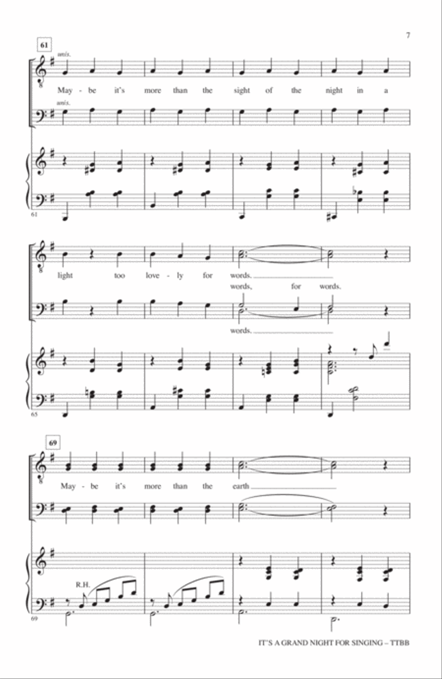 It's A Grand Night For Singing TTBB scores gallery preview page 6