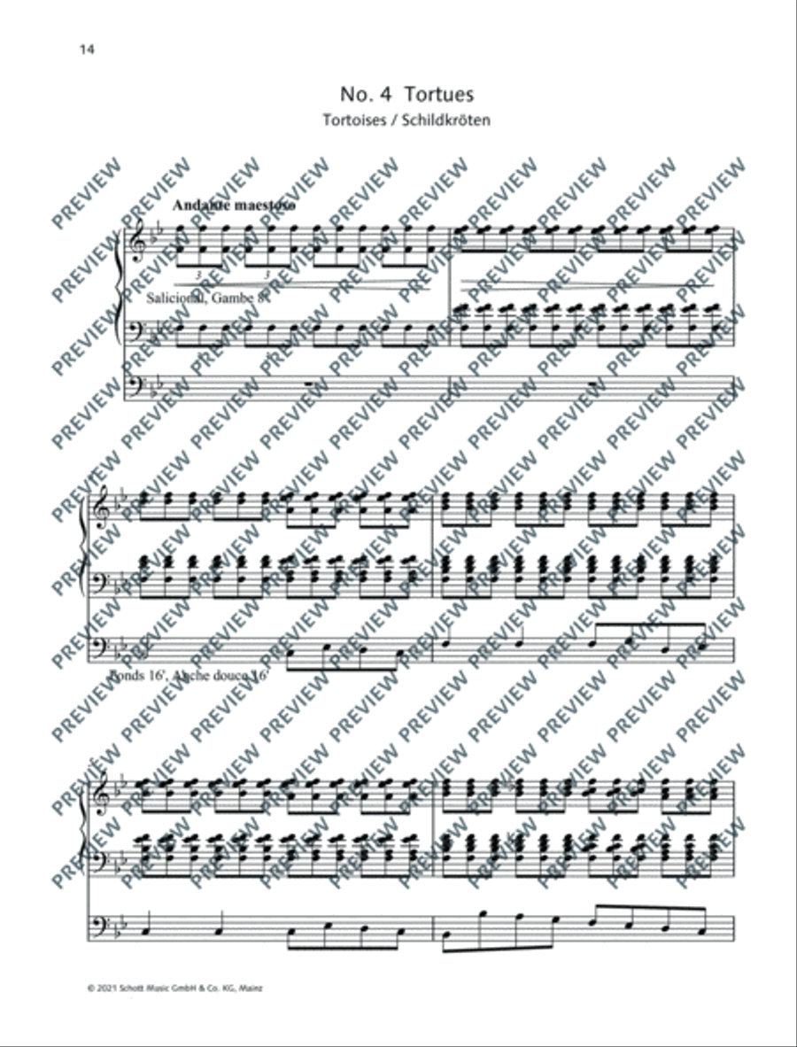 The Carnival of the Animals Organ scores gallery preview page 15