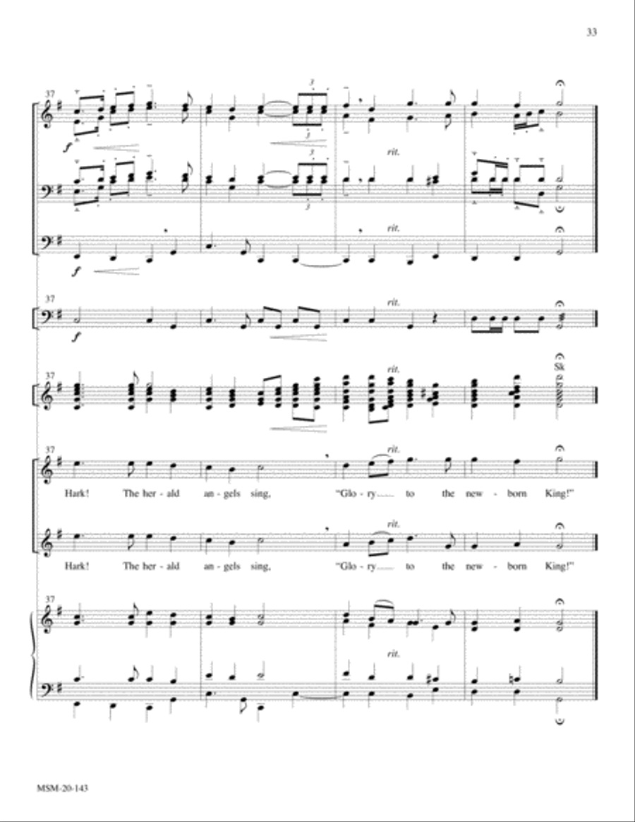 Five Carol Accompaniments for Brass Quartet and Organ 4-Part scores gallery preview page 15