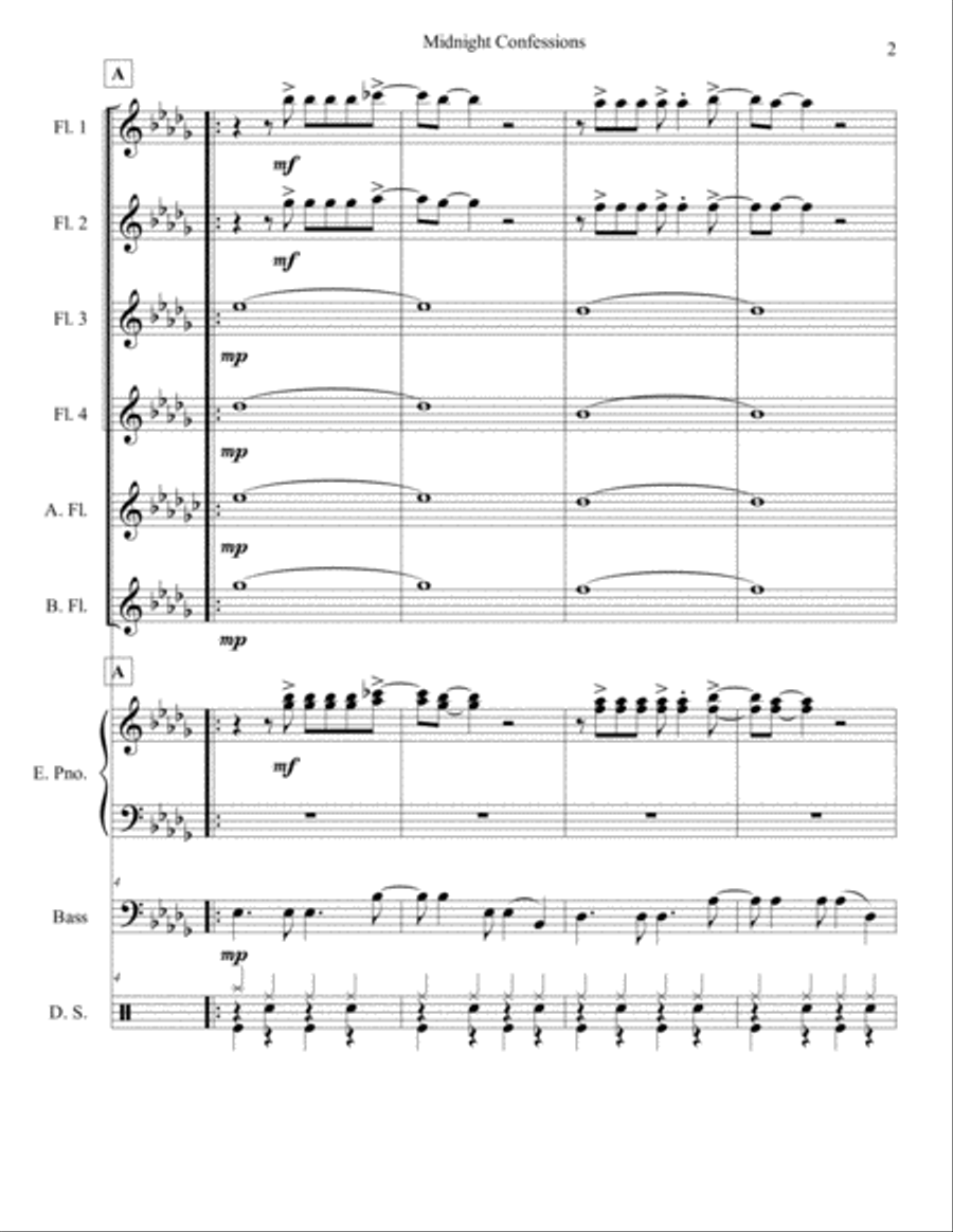 Midnight Confessions Midnight Confessions Woodwind Ensemble scores gallery preview page 2