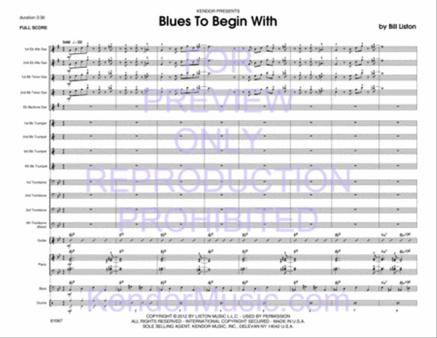 Blues To Begin With (Full Score) Jazz Ensemble scores gallery preview page 2
