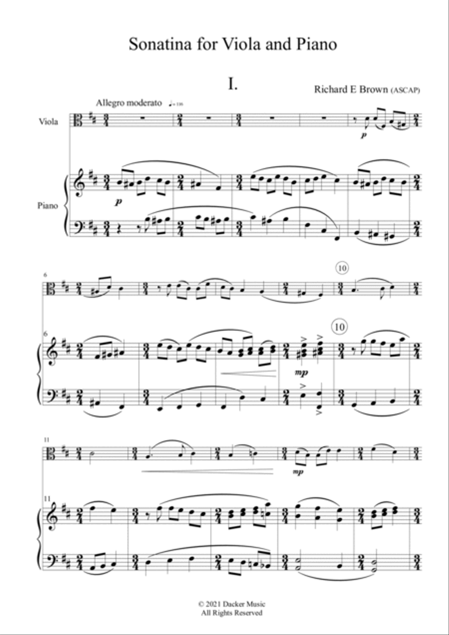 Sonatina for Viola and Piano Piano scores gallery preview page 3