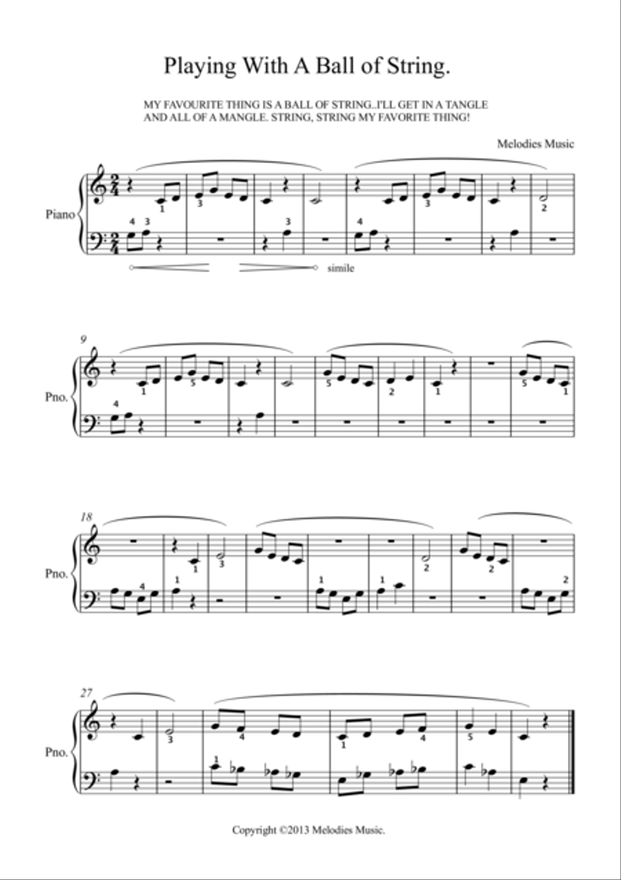Playing With A Ball of String Piano Solo scores gallery preview page 1