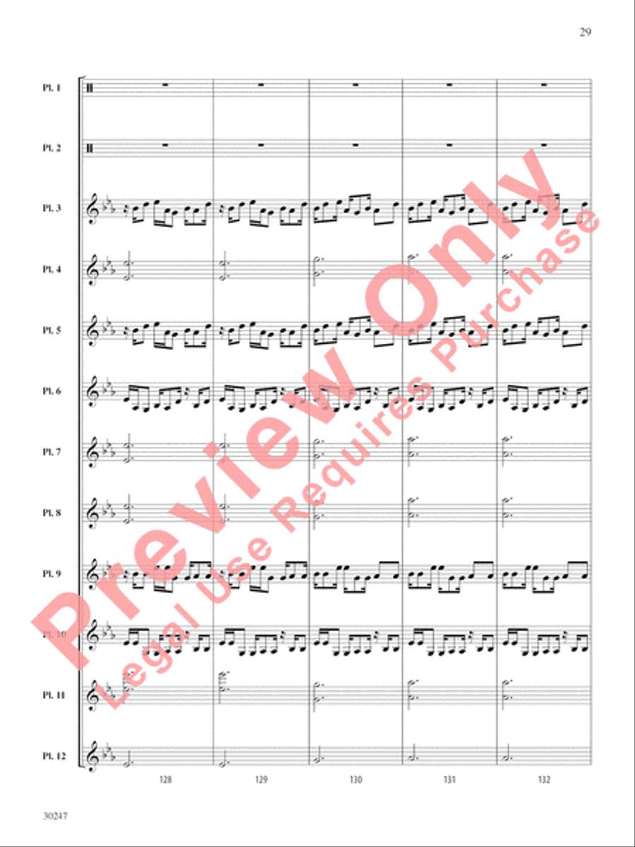 Clapping Music Variations Percussion Ensemble scores gallery preview page 30