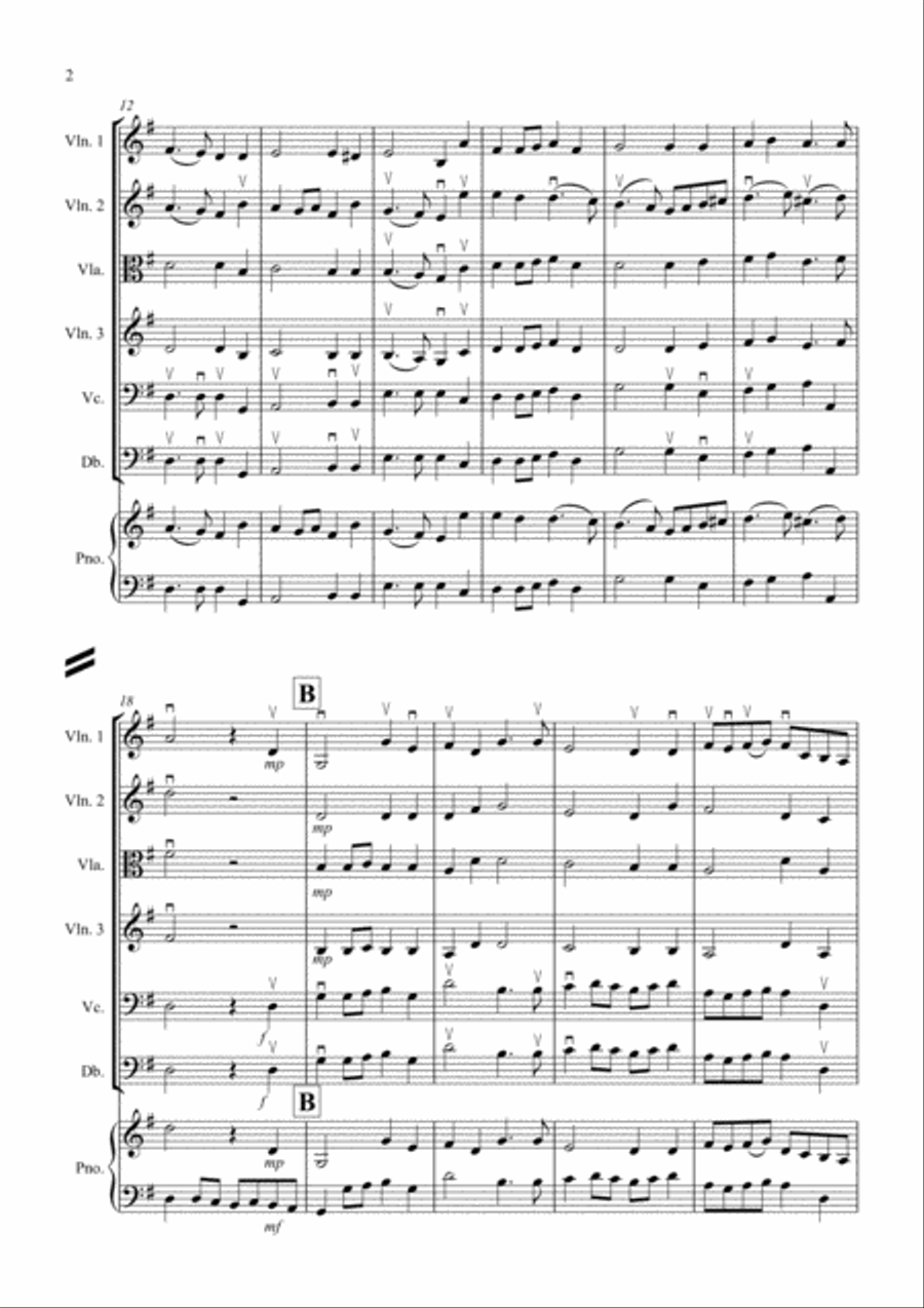 Prelude from Te Deum for String Orchestra String Quartet scores gallery preview page 2