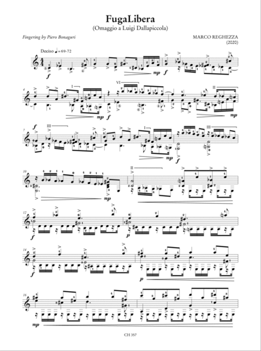Homage to Luigi Dallapiccola. An Anthology of Contemporary Music for Guitar (Cattaneo, Cebic, Gambelli, Mandonico, Reghezza, Simoni, Spazzoli, Vezzoli). Preface by Mario Ruffini Acoustic Guitar scores gallery preview page 6