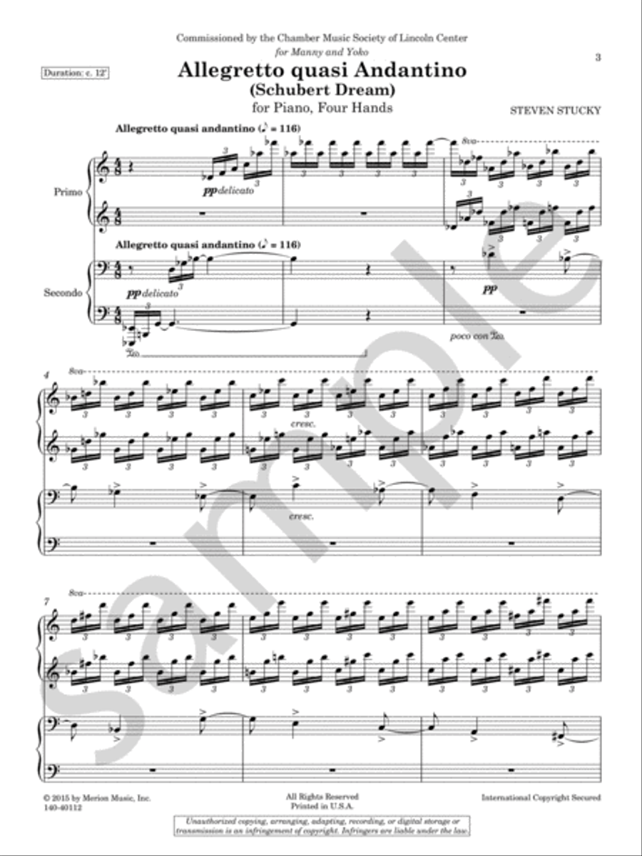 Allegretto Quasi Andantino Chamber Music scores gallery preview page 5