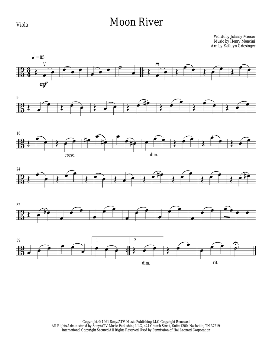 Moon River String Quartet scores gallery preview page 3