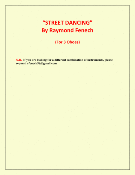 "Street Dancing" - For 3 Oboes - Early Intermediate/ Intermediate level image number null