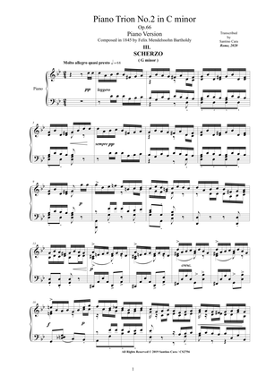 Mendelssohn - Piano Trio No.2 in C minor Op.66, Mov.3 Scherzo (G minor) - Piano solo