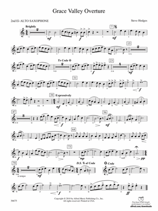 Grace Valley Overture: 2nd E-flat Alto Saxophone