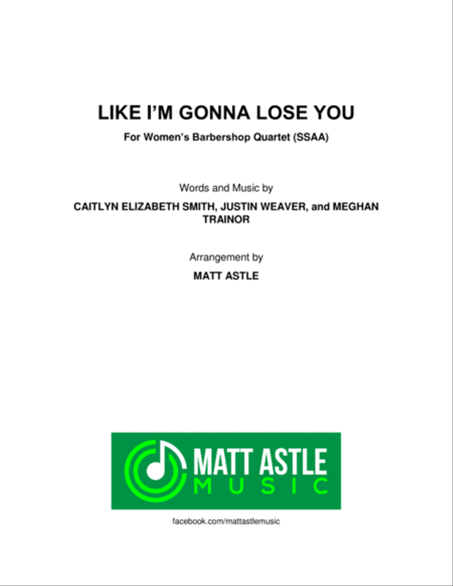 Like I'm Gonna Lose You Like I'm Gonna Lose You Small Ensemble scores gallery preview page 1