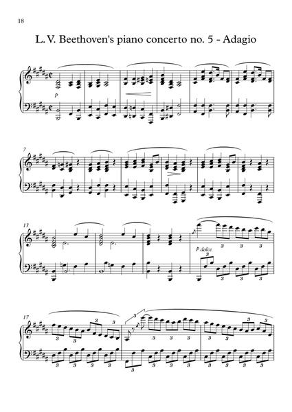 L. V. Beethoven piano concerto no. 5 - Adagio