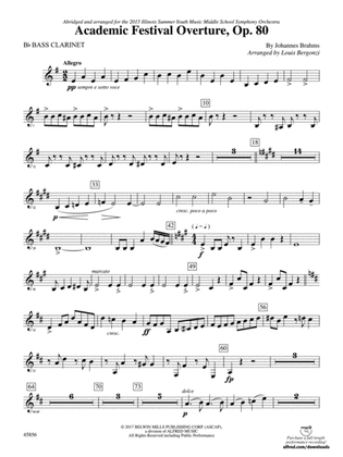 Academic Festival Overture, Op. 80: B-flat Bass Clarinet