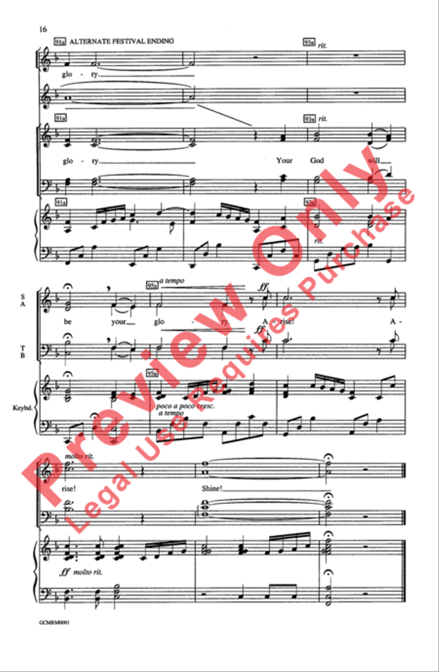 The Third Song of Isaiah (Arise, Shine; for Your Light Has Come) 4-Part scores gallery preview page 16