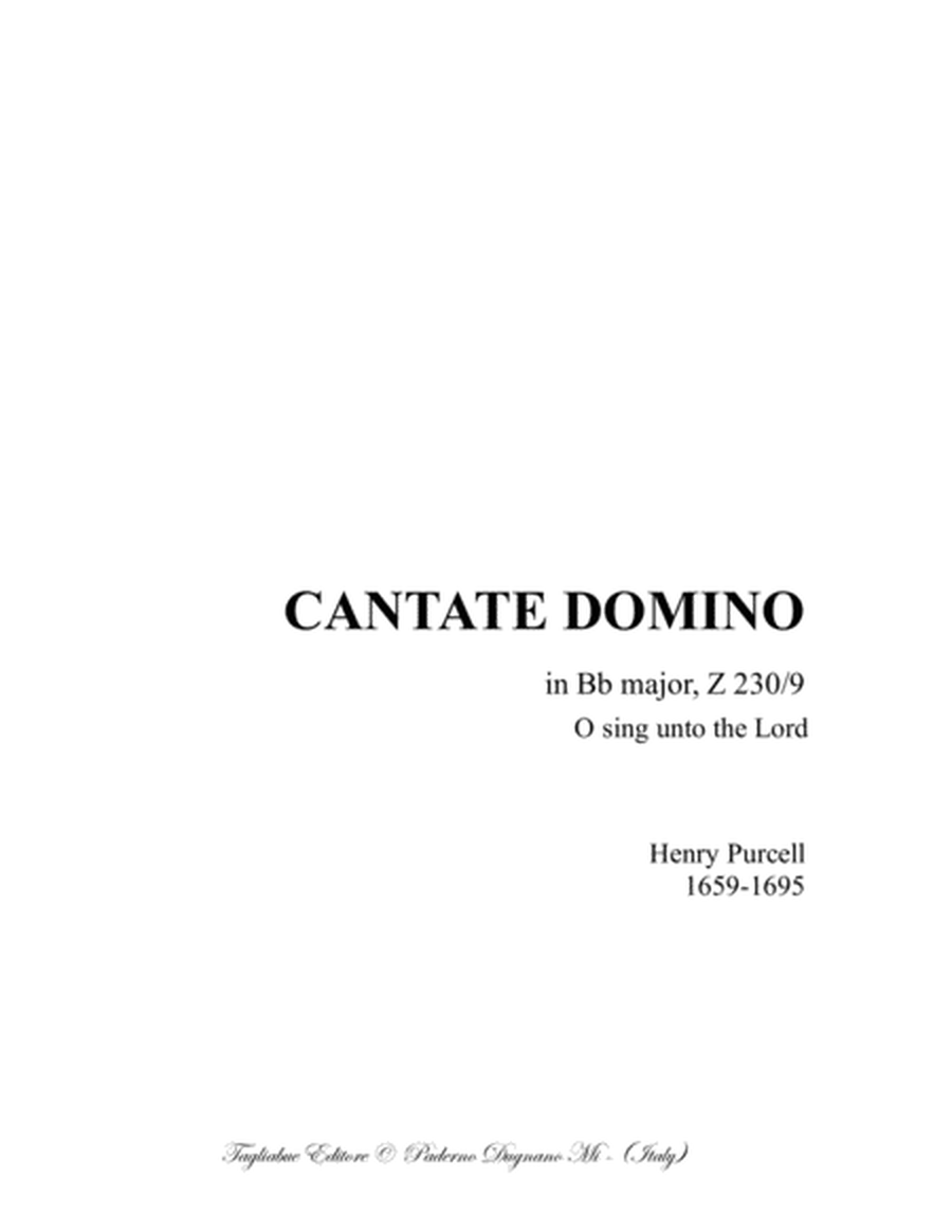 CANTATE DOMINO - O sing unto the Lord - H. Purcell - For SATB Choir image number null