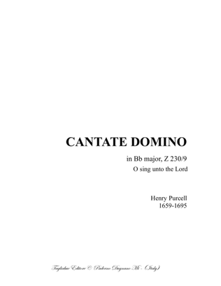 Book cover for CANTATE DOMINO - O sing unto the Lord - H. Purcell - For SATB Choir