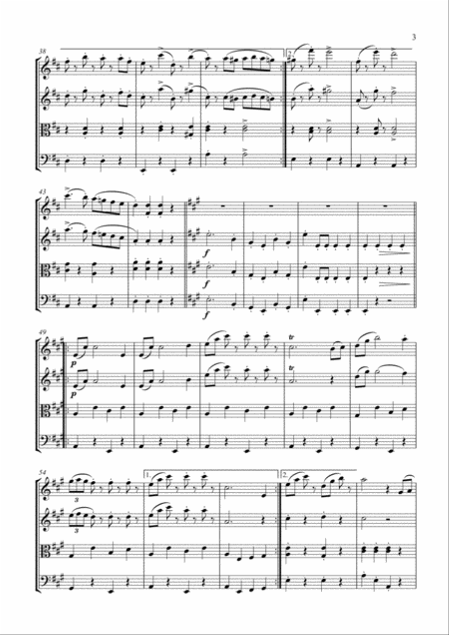 Radetzky March String Quartet scores gallery preview page 4