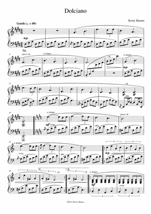 Book cover for 'Dolciano' Piano Solo in E Major