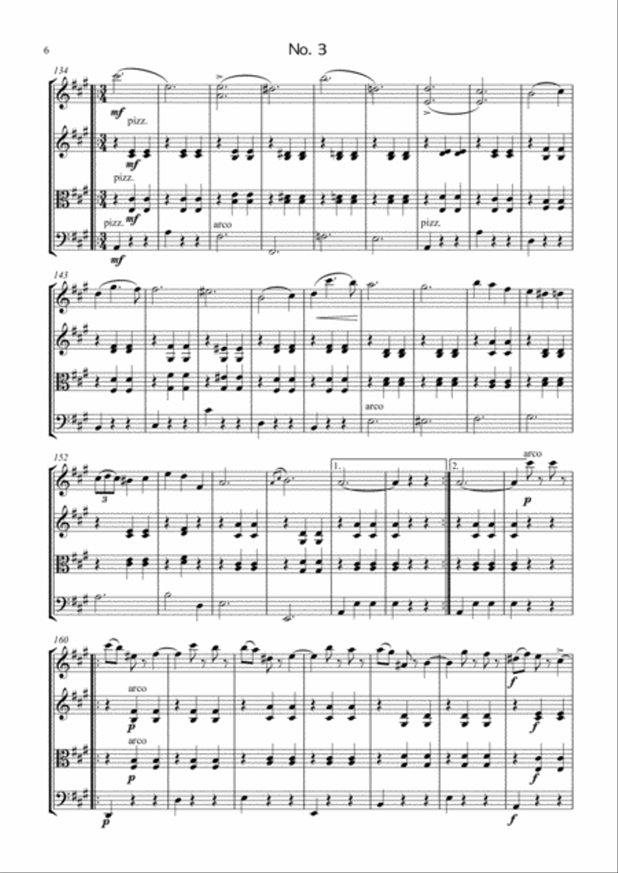 Waldteufel: Skater's Waltz (string trio) String Trio scores gallery preview page 6