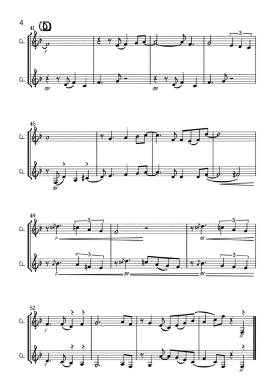 Beyond The Sea Clarinet Duet scores gallery preview page 4