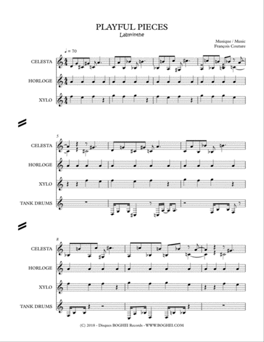LABYRINTHE (PLAYFUL PIECES) Easy Piano scores gallery preview page 1