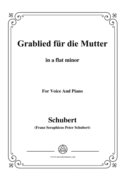 Schubert-Grablied für die Mutter(A Mother's Funeral Song),D.616,in a flat minor,for Voice&Piano image number null