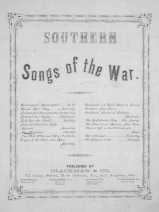 Southern Songs of the War. My Maryland