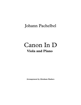 Pachelbel`s Canon In D Viola and Piano