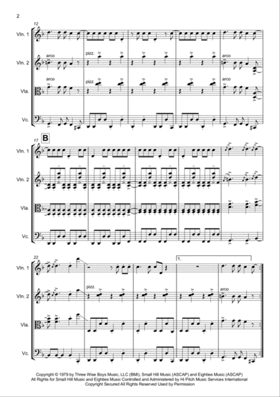 My Sharona String Quartet scores gallery preview page 2
