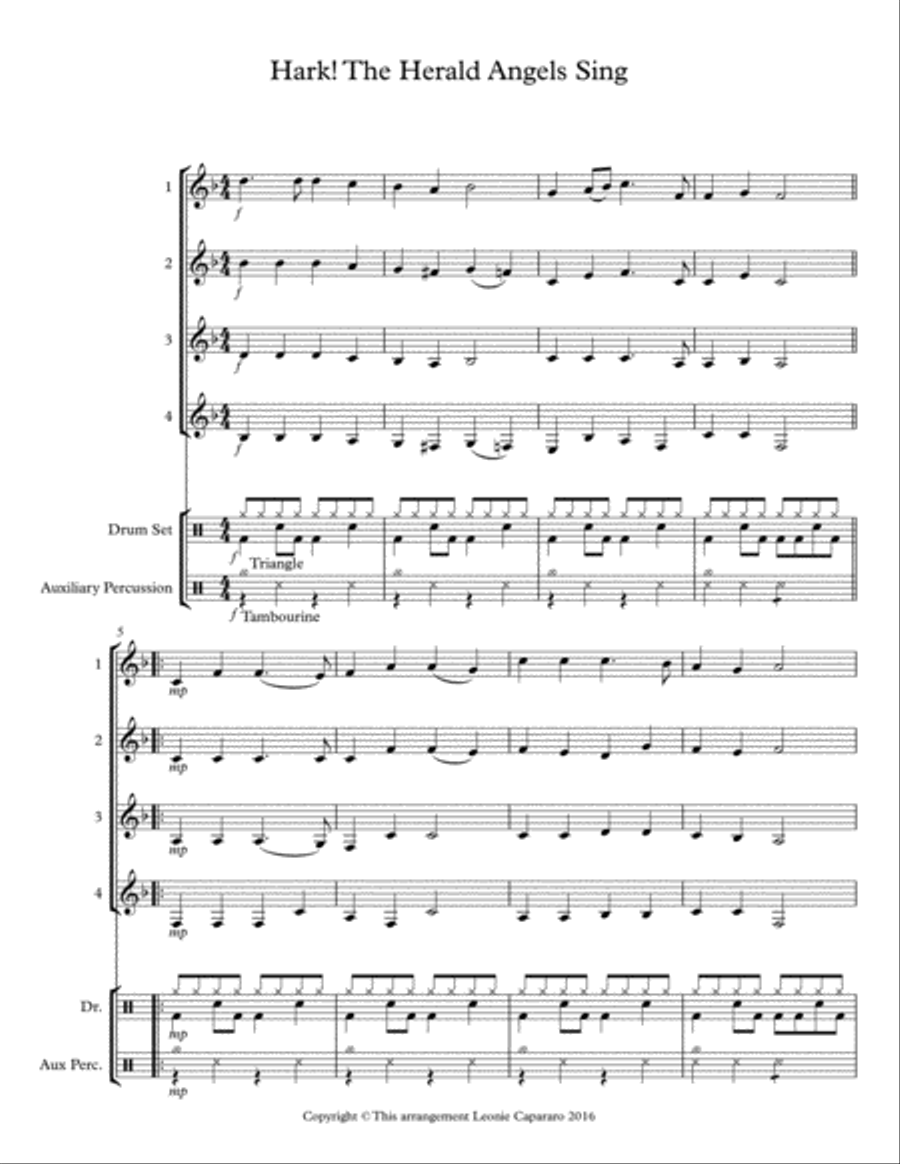 Hark! The Herald Angels Sing Full Orchestra scores gallery preview page 1