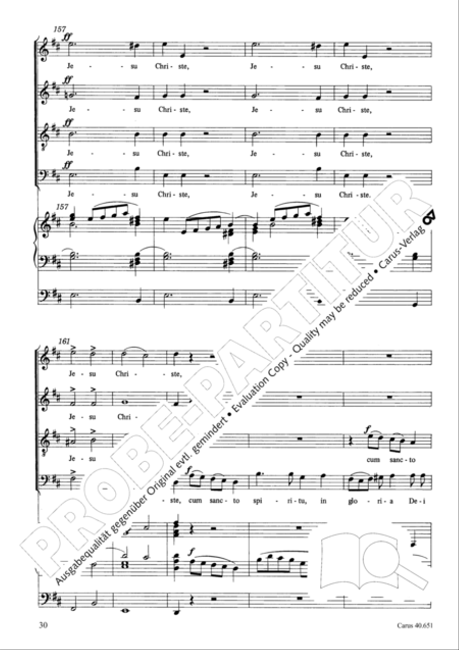 Mass in D Major (Missa in D) 4-Part scores gallery preview page 39