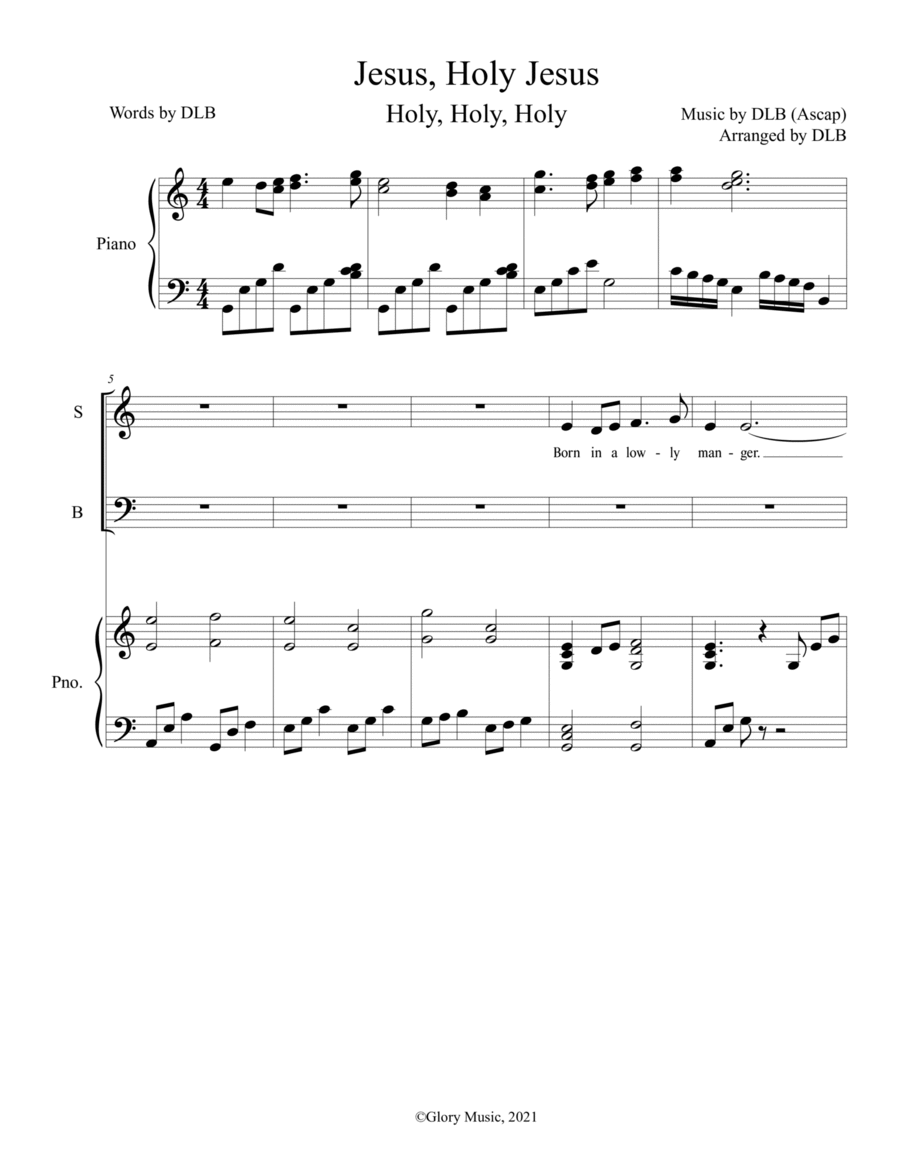 Jesus, Holy Jesus 4-Part scores gallery preview page 1