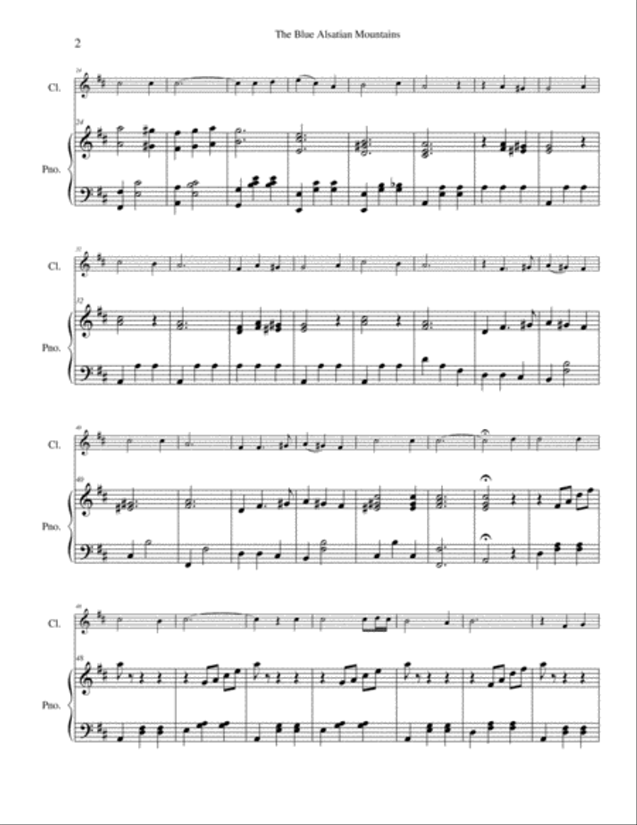 The Blue Alsatian Mountains Bass Clarinet scores gallery preview page 2