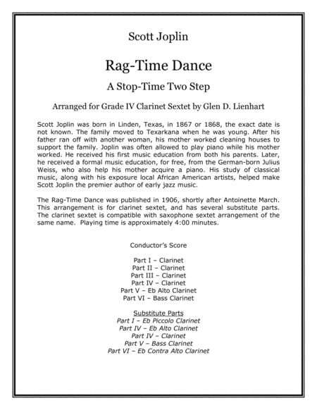 Rag-Time Dance (Clarinets) image number null