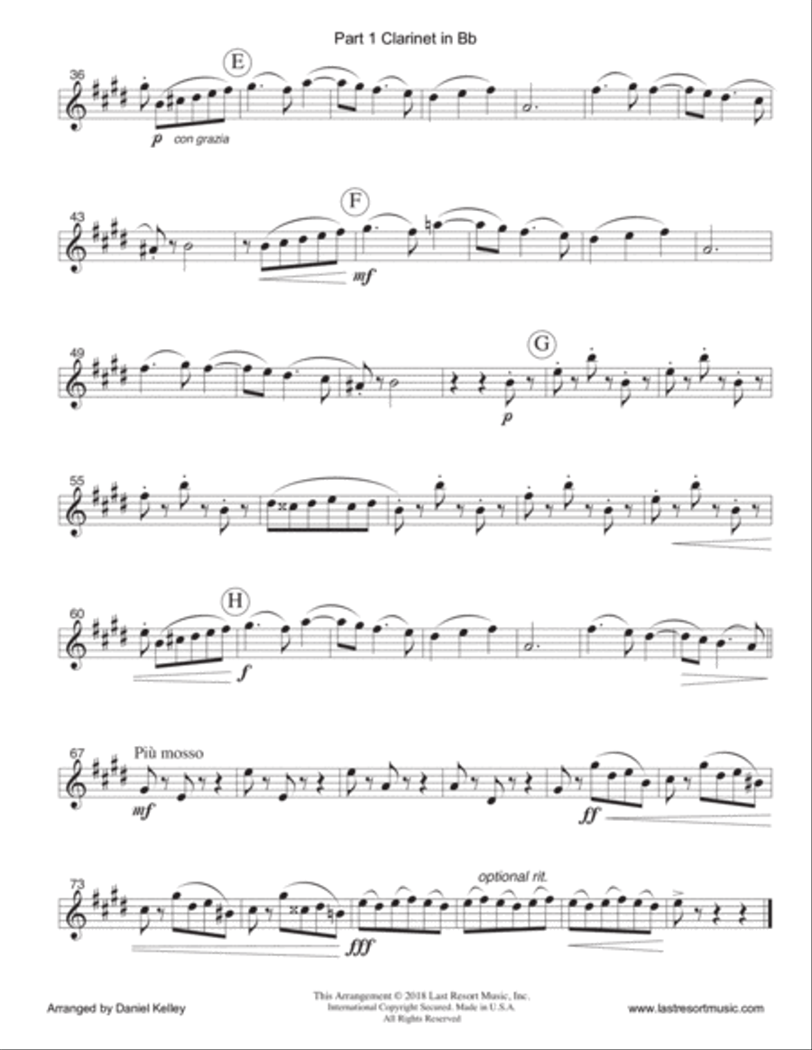 Chocolate from the Nutcracker for Piano Trio (Violin, Cello & Piano) or Piano Quartet Small Ensemble scores gallery preview page 6