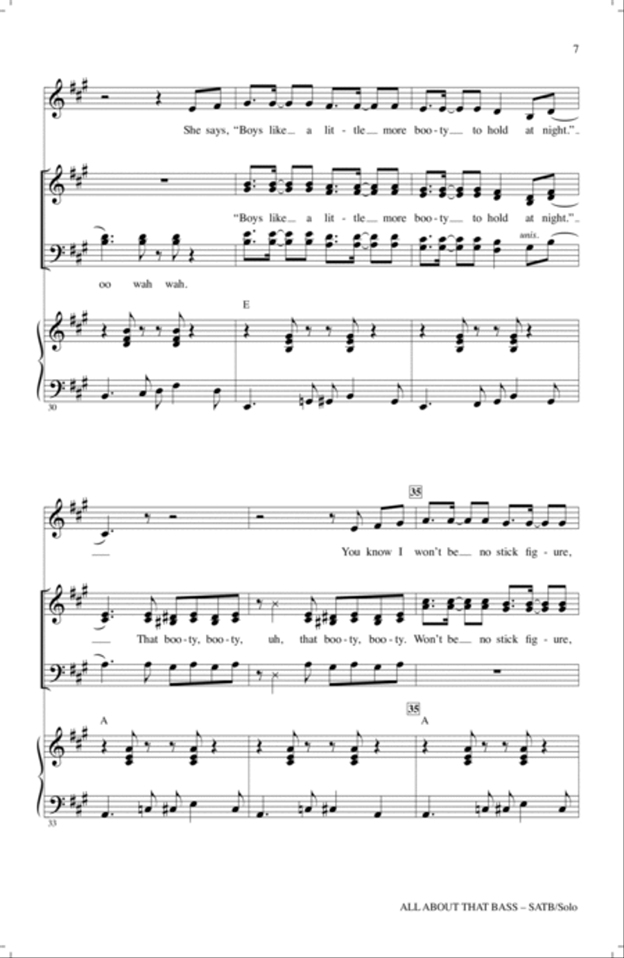 All About That Bass All About That Bass 4-Part scores gallery preview page 6