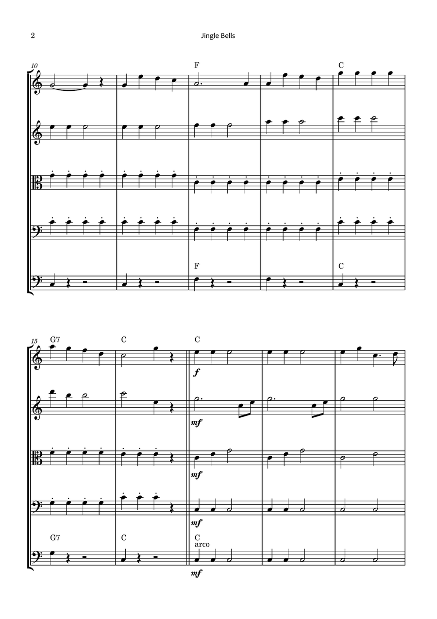 Jingle Bells String Orchestra scores gallery preview page 2