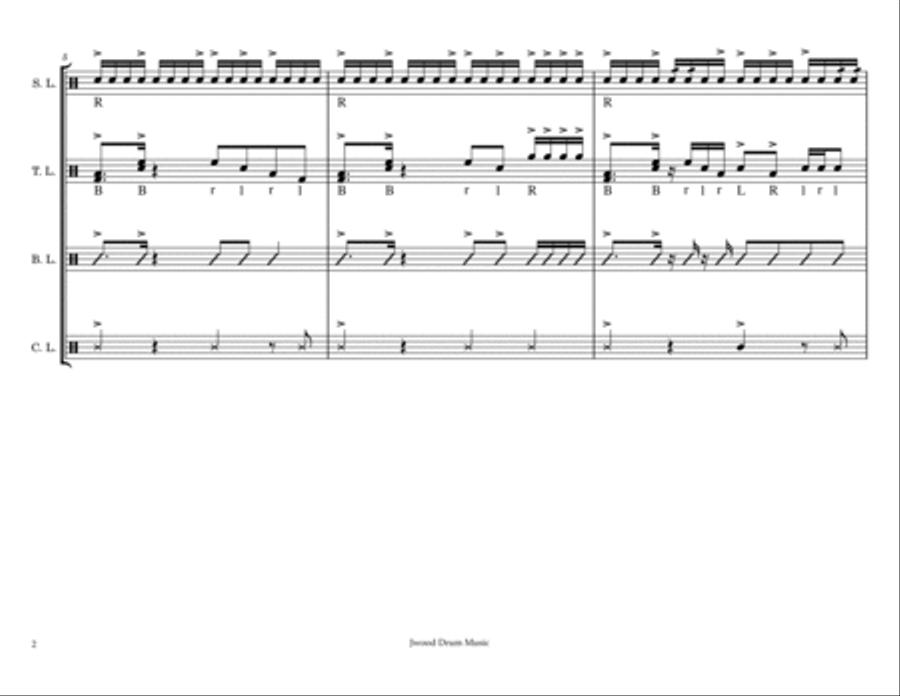Invader (Drumline Cadence) Marching Band scores gallery preview page 2