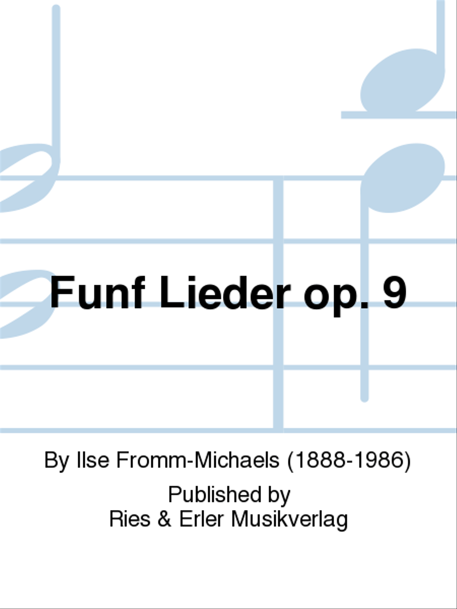 Funf Lieder Op. 9 Funf Lieder Op. 9 Chamber Music scores gallery preview page 1