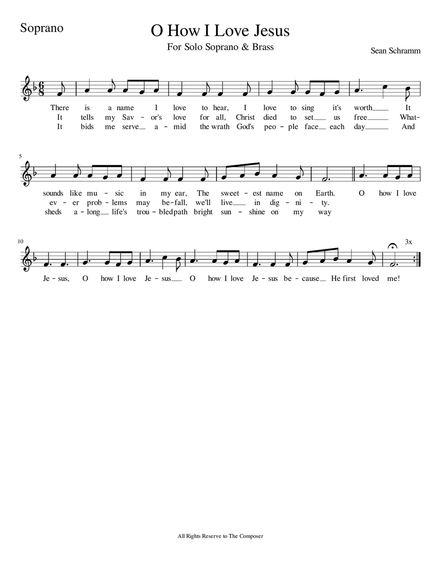 O How I Love Jesus Brass Ensemble scores gallery preview page 5