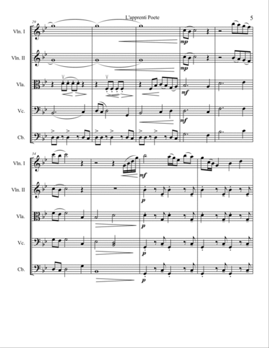 L'apprenti Poete - Score L'apprenti Poete - Score String Quartet scores gallery preview page 5