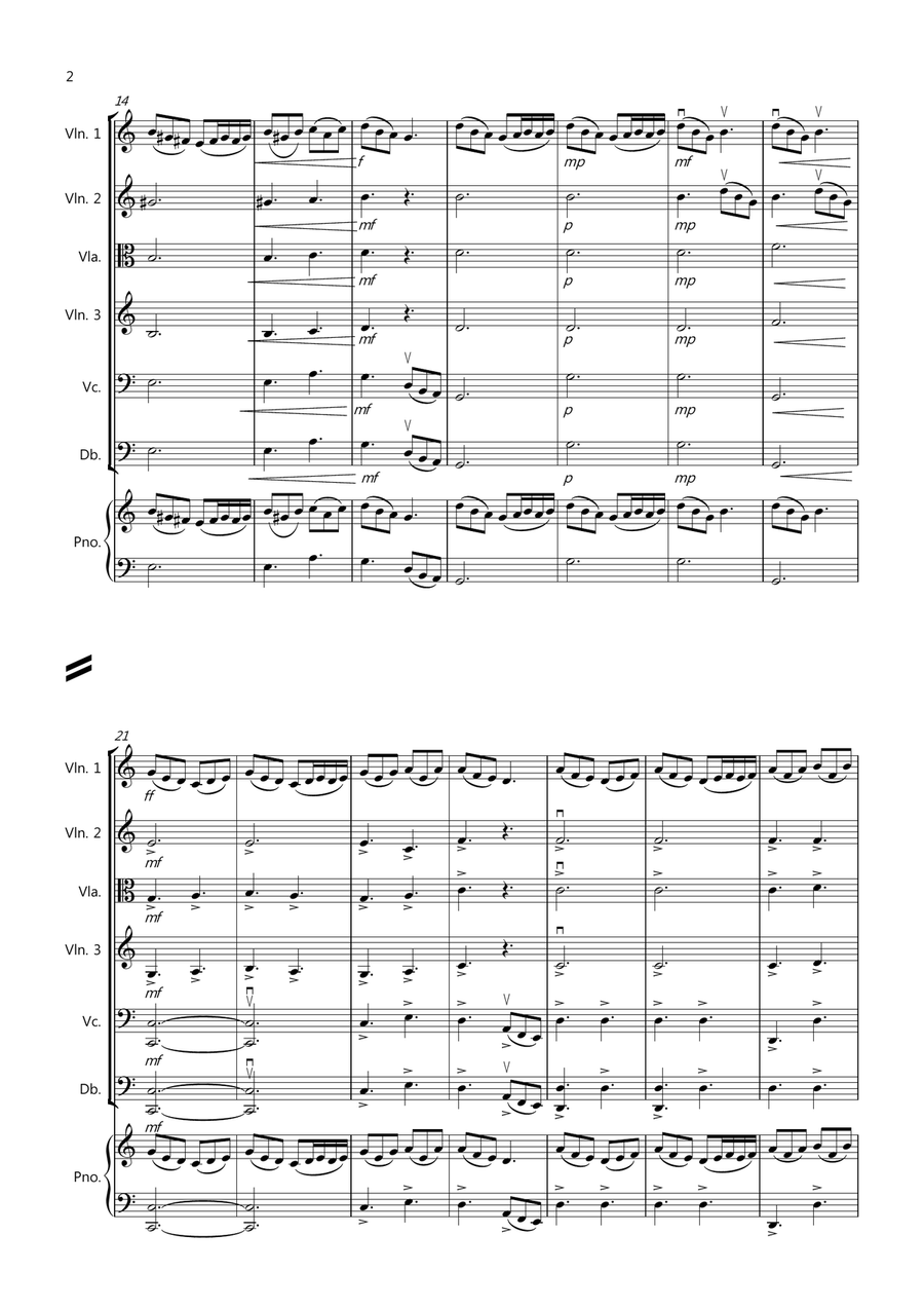 Morning Mood (from Peer Gynt) for String Orchestra String Quartet scores gallery preview page 2