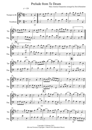 Prelude from Te Deum for Trumpet and Trombone