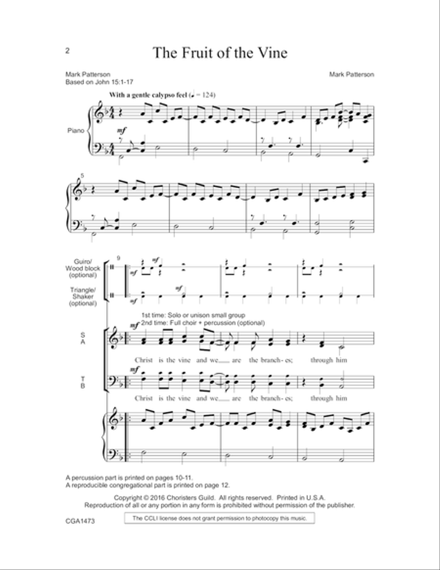 The Fruit of the Vine 4-Part scores gallery preview page 3